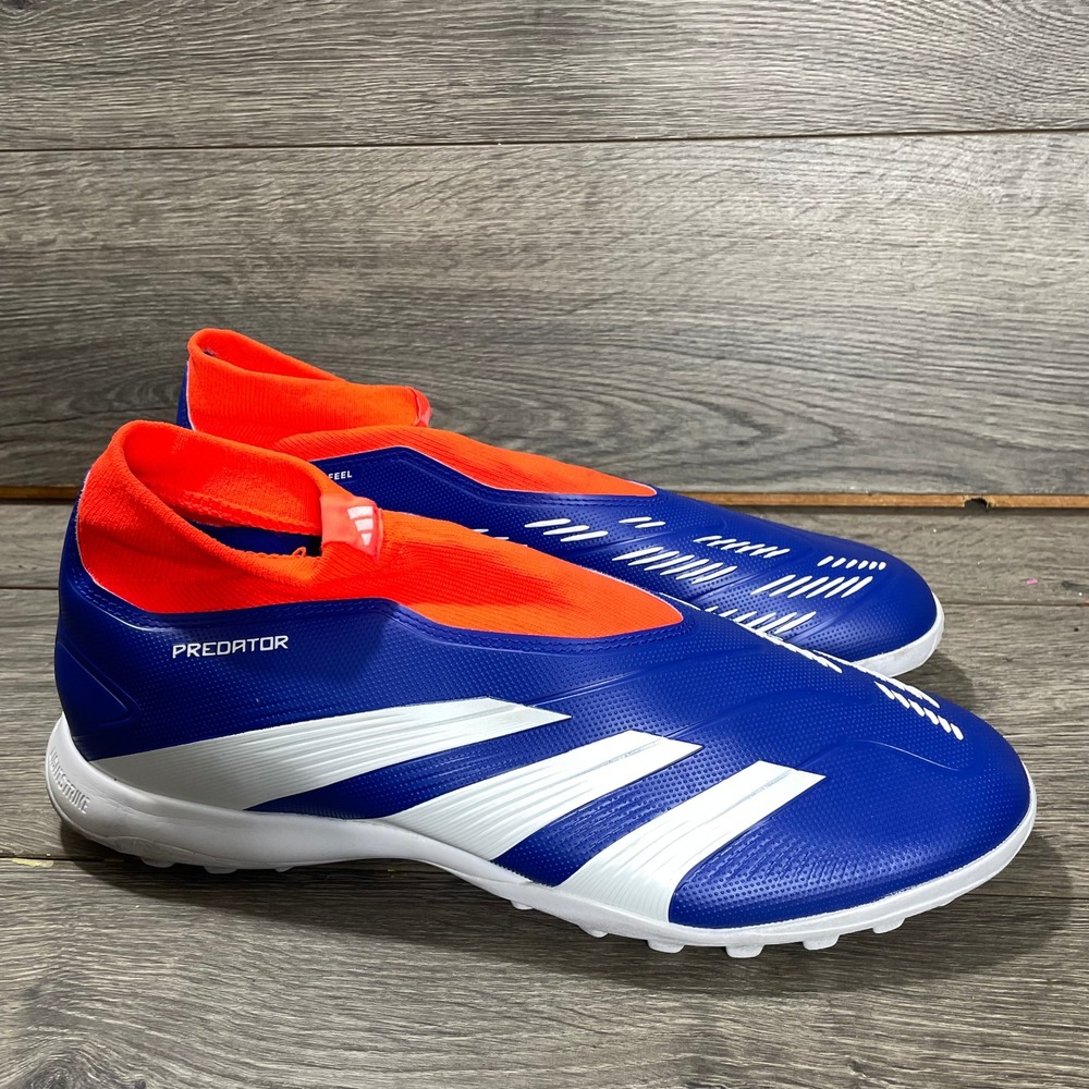 Adidas Soccer Cleats Mens 10.5 Blue Predator Laceless Turf TF Shoes Advanced